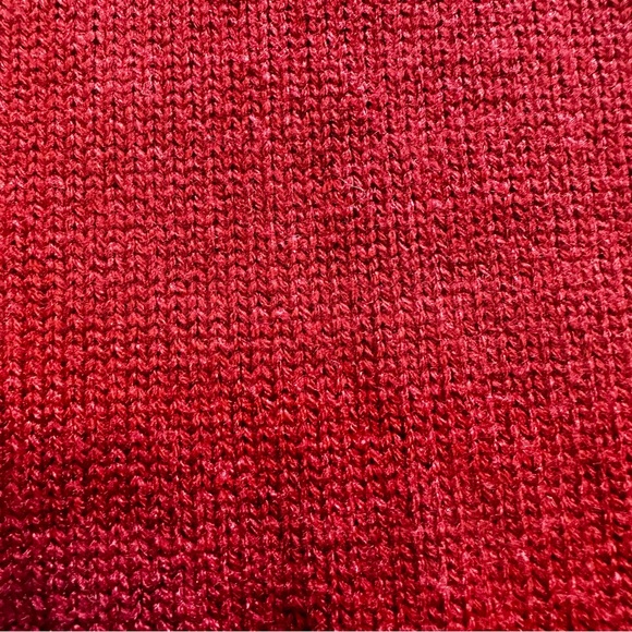 Large Red and Gold Christmas Winter Crewneck Sweater Knit - Picture 6 of 6